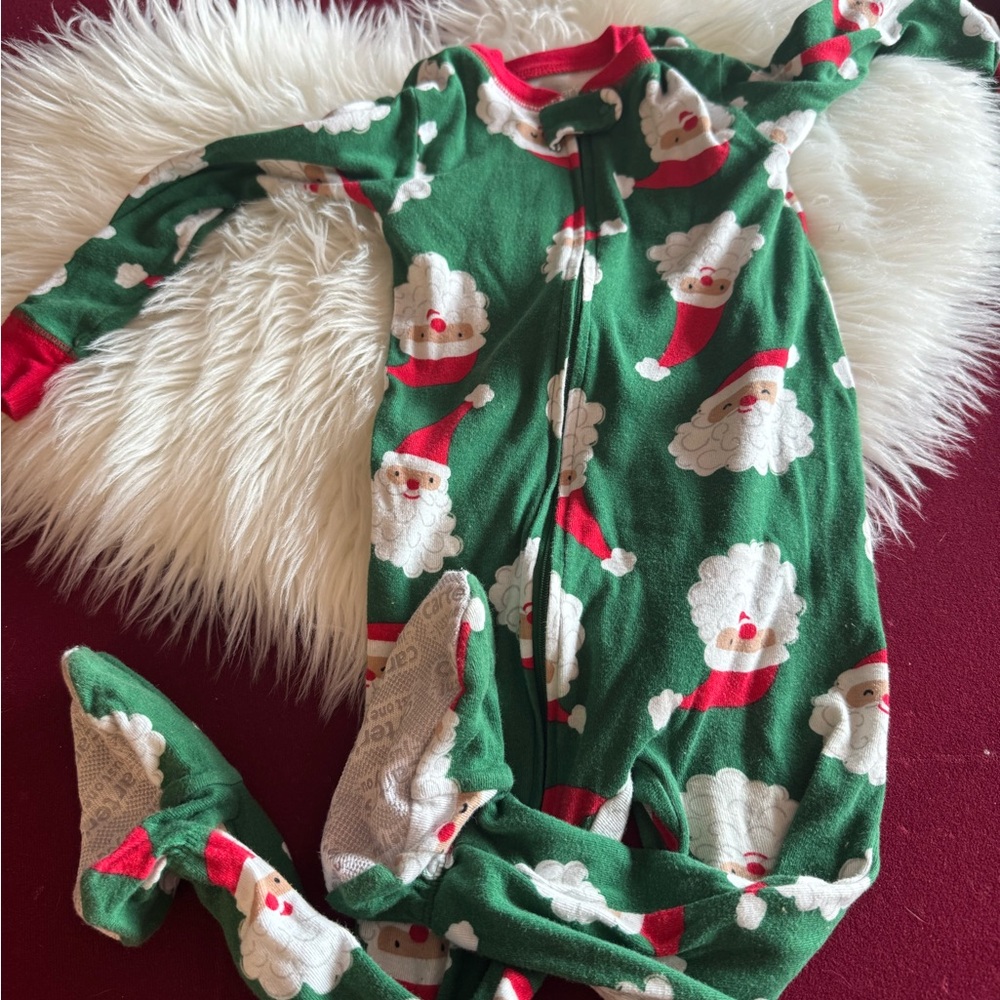 Carter's Red and Green Santa Onesie
